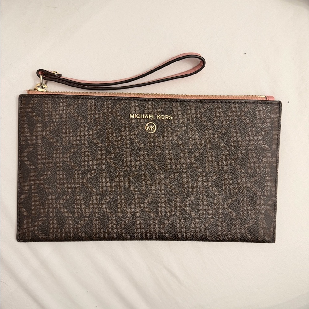 Michael Kors Signature Brown Wristlet